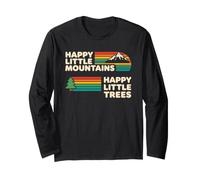 Happy Little Mountains Trees Tshirt Vintage Retro Nature Long Sleeve T-Shirt