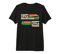 Happy Little Mountains Trees Tshirt Vintage Retro Nature Premium T-Shirt