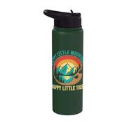 Happy Little Mountains Trees Tshirt Vintage Retro Nature Stainless Steel Insulated Water Bottle