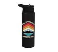 Happy Little Mountains Trees Tshirt Vintage Retro Nature Stainless Steel Insulated Water Bottle