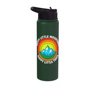 Happy Little Mountains Trees Tshirt Vintage Retro Nature Stainless Steel Insulated Water Bottle