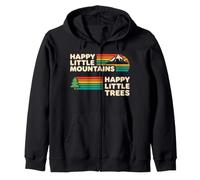 Happy Little Mountains Trees Tshirt Vintage Retro Nature Zip Hoodie