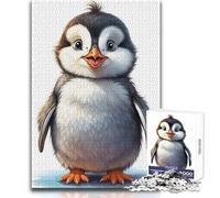 Happy Little Penguin Jigsaw Puzzles for Teenagers 1000 Brain Teaser Educational Game Memorable Heartfelt Gift Option Size 38x26cm