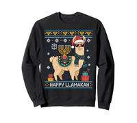 Happy Llamakkah Llama Alpaca Hanukkah Ugly Sweater Chanukah Sweatshirt