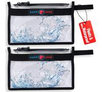Happy Loon Elite Waterproof Fishing Tackle Bag Set - 2 Size Medium, 100% Submersible Dry Bags, Floats with Lure & bait- Scuba-Grade Zipper, PVC-Free, Tethering Loop - Premium Fishing accessory pouch