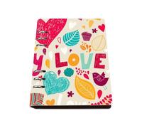 Happy Love Lettering Notebook, Pu Leather A5 Notebooks, Lined Paper A5 Lined Notebook 180Pages/90Sheets, Exercise Books for Home, Notepad for Meeting, Revision Supplies Journal Diary