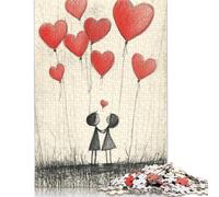Happy Lovers Wooden Jigsaw Puzzles for Adults 1000 Piece Toys Family Jigsaw Games Birthday Puzzle Educational Boys Girls 1000pcs (75x50cm)