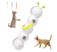 Happy Luna Cat Toy,Whirlie Cat Toy-Smart Motion CatToy with Worm Design,Interactive Automatic Kitten Plaything,for Hunting, Jumping, and Interactive Play (White)