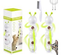 Happy Luna Cat Toy, Whirlie Smart Motion Cat Toy with Worm Design for Indoor Cats (2pcs)