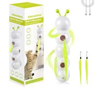 Happy Luna Cat Toy, Whirlie Smart Motion Cat Toy with Worm Design, Intelligent Prey-Simulation for Indoor Cats, Space-Saving Vertical Mount, Durable ABS (1PCS)