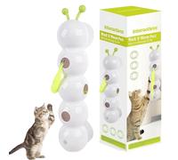 Happy Luna Cat Toy, Whirlie Smart Motion Cat Toy with Worm Design, Promotes Exercise & Mental Stimulation, Fun Stimulating Exercise for Bored Felines (White,1PCS)