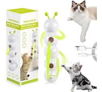 Happy Luna Cat Toy, Whirlie Smart Motion Cat Toy With Worm Design, USB Rechargeable Interactive Caterpillar Cats Toys For Indoor, Wall & Window Mounted Cats Toys With Suction Cup