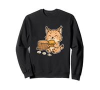 Happy Lynx Eats Burger Picnic Sweatshirt