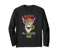 Happy M-udders Day Cow Heifer Farmer Mother's Day Floral Long Sleeve T-Shirt