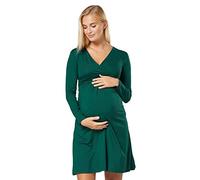 HAPPY MAMA. Women's Maternity Jersey Empire Dress Long Sleeves Baby Shower. 890p (Dark Green, UK 16, 2XL)