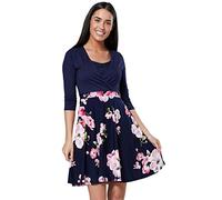 HAPPY MAMA Women's Maternity Nursing Skater Mini Dress 603 (Style 9, UK 16, 2XL)