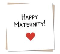 Happy Maternity Card For Mum To Be - Maternity Leave Card - Simple Heart Design Congratulations Card For An Expectant New Mum