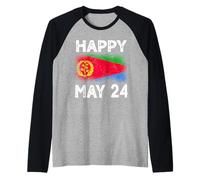 Happy May 24 Eritrea Independence Day Flag Design Raglan Baseball Tee