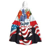 Happy Memorial Day 2023 Remember&Honor Halloween Witch Cloak Unisex Hooded Cloak For Festive Party Costume