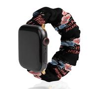 Happy Memorial Day Flower Universal Scrunchie Watch Band Compatible with IWatch Series 11 10 9 8 7 Strap