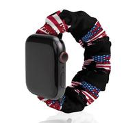 Happy Memorial Day U.S.A Map Universal Scrunchie Watch Band Compatible with IWatch Series 11 10 9 8 7 Strap