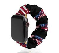 Happy Memorial Day U.S.A Map Universal Scrunchie Watch Band Compatible with IWatch Series 11 10 9 8 7 Strap