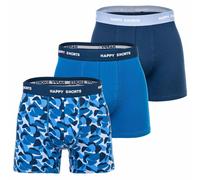 Happy Men's Boxer Shorts, 3 Pack - Retro Jersey, Logo Waistband