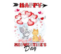 Happy Meowentine's Day Notebook: Journal for Cat Lovers,Cute Cat Valentines Day Gift Idea for girls, boys, and teens 6"x9" 120 Pages