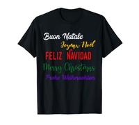 Happy Merry Christmas To Everyone Everybody Language Sayings T-Shirt