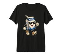 Happy Milk Carton Retro Cartoon Character Cute Dairy Lover Premium T-Shirt