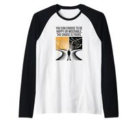 Happy Mindsets Motivational Quote Raglan Baseball Tee