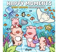 Happy Moments: Cute Coloring Book for Adults and Teens Featuring Animal Families in Cozy Home Scenes for Relaxation and Stress Relief