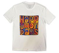 Happy Mondays Men Logo Short Sleeve T-Shirt, White, Small