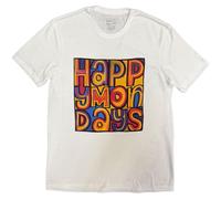 Happy Mondays Men Logo Short Sleeve T-Shirt, White, XX-Large