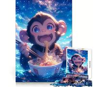 Happy Monkey Ramen Jigsaw Puzzles for Teenagers 1000 Brain Think Precise Cut Real Challenge Art Piece (38x26cm)