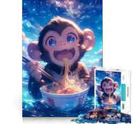 Happy Monkey Ramen Jigsaw Puzzles for Teenagers 1000 Brain Think Precise Cut Real Challenge Art Piece (38x26cm)