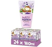 Happy Monkey Smoothies (Apple & Blackcurrant 24 x 180ml), 100% pure fruit smoothies, no added sugar, 1 of your 5-a-day, full of Vitamin C and potassium, ready to drink.