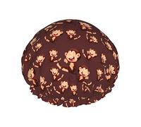 Happy Monkeys Shower Caps For Women,Waterproof Reusable Shower Hair Caps Bath Caps Turban Shower Cap For Girls