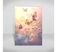 Happy Mother’s Day Card for Aunt - Luxury A5 Butterfly & Wildflower Design with Printed Sentimental Verse Inside