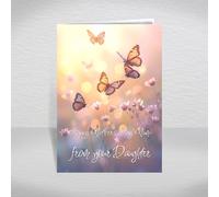Happy Mother’s Day Card from your Daughter - Luxury A5 Butterfly & Wildflower Design with Printed Sentimental Verse Inside