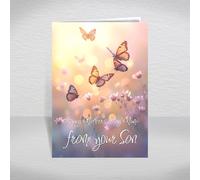 Happy Mother’s Day Card from your Son - Luxury A5 Butterfly & Wildflower Design with Printed Sentimental Verse Inside