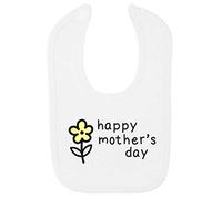 Happy Mother’s Day Flower [MD19] Cotton Baby bib - White