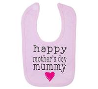 Happy Mother’s Day Mummy Typewriter [MD19] Cotton Baby bib - Pastel Pink