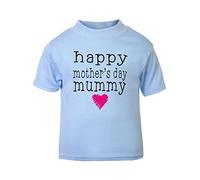 Happy Mother’s Day Mummy Typewriter [MD19] Short Sleeve Cotton Toddler t Shirt, 3-4 Years, Pastel Blue