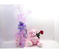 Happy Mother’s Day Teddy Hamper with Red Rose - Cute Mother's Day Gift