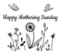 'Happy Mothering Sunday' Rubber Stamp - Unmounted Design for Crafting & Scrapbooking, A8 (RS00059142)