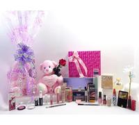 Happy Mother's Day 27pc Makeup Gift Set For Women Luxury Beauty Box Gift Wrapped + Mothers Day Red Rose & Teddy Hamper (Happy Mother's Day Beauty Box + Teddy Bear & Red Rose Hamper (27-Piece))