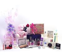 Happy Mothers Day 29pc Beauty Box Makeup Gift Set For Mum, + Mother's Day Teddy & Red Rose Hamper (ONLY Beauty Box (27 Piece))