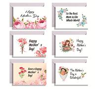 Happy Mother's Day Art Flower Greeting Cards With Envelopes And Stickers Set For Mothers ' Birthday Blessing ' Cards For Mom