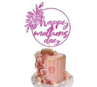 Happy Mother's Day Cake Topper Glitter Cardstock Party Favour Decoration By 3 LITTLE DESSERTS (PINK)